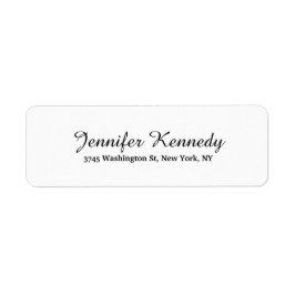 Étiquette Unique White Classical Script Creative Plain