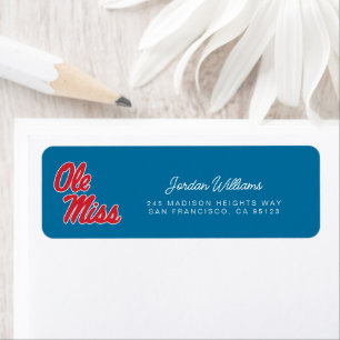 Étiquette Université du Mississippi   Ole Miss Script