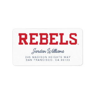 Étiquette Université du Mississippi Wordmark Rebels