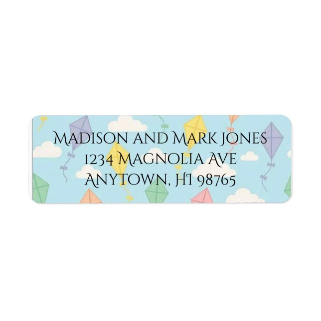 Étiquette Up, Up and Away Return Address Label (Devant)