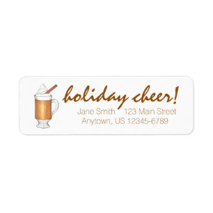 Étiquette Vacances Rhum Beurré Chaud Noël Boissons d'hiver
