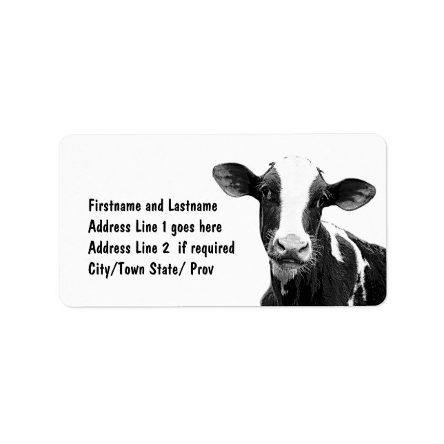 Étiquette Vache Customisée de l'agriculteur laitier (Devant)