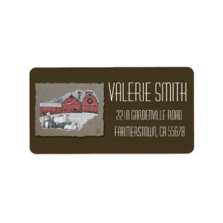 Étiquette Vaches de neige et grange