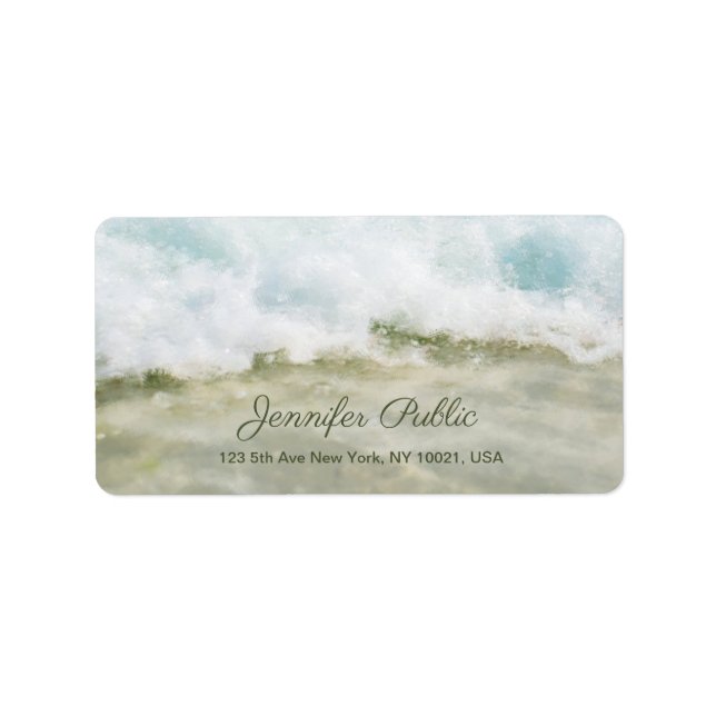 Étiquette Vagues dans l'huile Artwork main Script Texte Adre (Devant)
