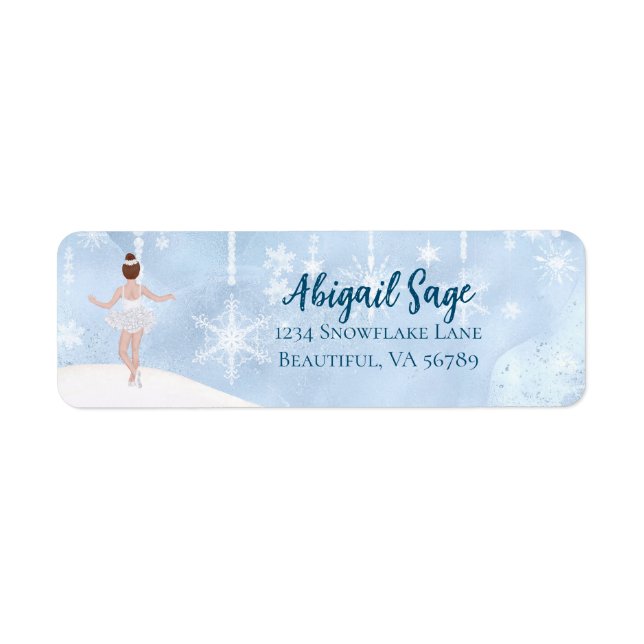 Étiquette Valse des flocons de neige Ballet Nutcracker Adres (Devant)