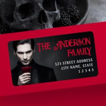 Vampire buvant du sang Halloween adresse de retour
