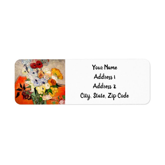 Étiquette Van Gogh Roses and Anemones (Devant)