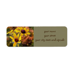 Étiquette Van Gogh Style Black Eyed Susan Flowers