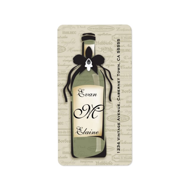 Étiquette variétal de vin sophistiqué (Devant)