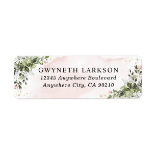 Étiquette Végétation dorée Succulente Dusty Blue Mariage