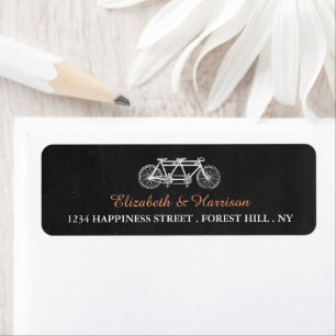 Étiquette Vélo Tandem Sur Mariage Chalkboard