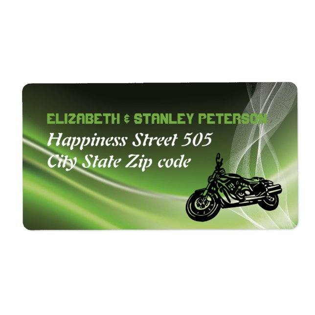 Étiquette Vélo vert/mariage moto (Devant)