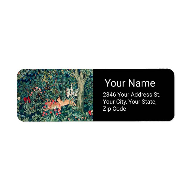 Étiquette VERDURE, Hares FORESTIERS, Hares Floral vert (Devant)