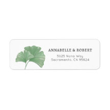 Verdure minimale Ginkgo Tree Mariage d'aquarelle