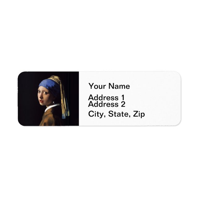 Étiquette Vermeer Girl Pearl Élevant Masterpiece Peinture (Devant)