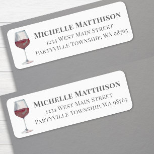Étiquette Verre à Vin Adresse de Retour Simple