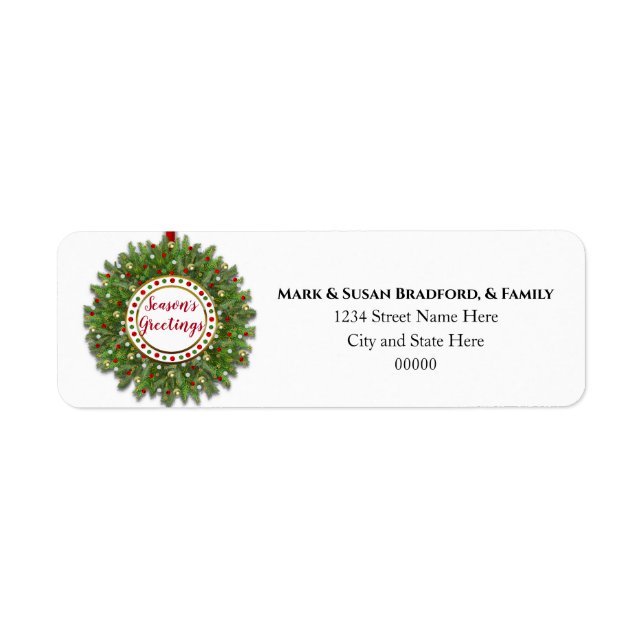 Étiquette Verre d'aiguilles de Noël Décoré Retour (Devant)