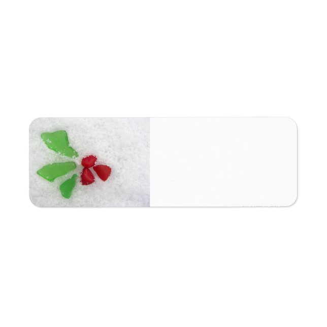 Étiquette Verre de mer "Holly" sur neige Adresse de retour (Devant)