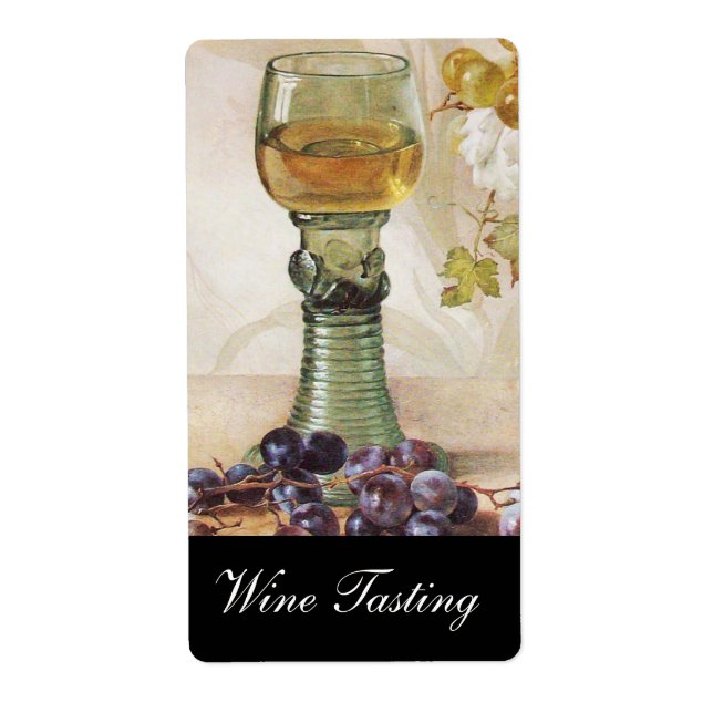 ÉTIQUETTE VERRE DE VIN BLANC, VIGNOBLE VIGNOBLE VIGNOBLE VIG (Devant)