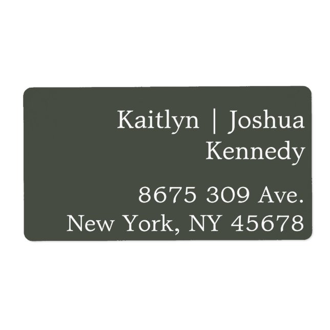 Étiquette Vert Chaleureux Style Élégant Mariage géométrique (Devant)