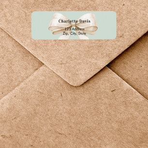 Étiquette Vert sauge beige crème ruban adresse de retour 