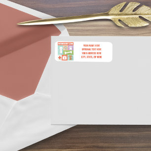 Étiquette Vétérinaire Professionnel Iconique Conçu