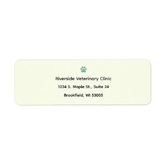 Étiquette Veterinary Clinic Return Address Labels