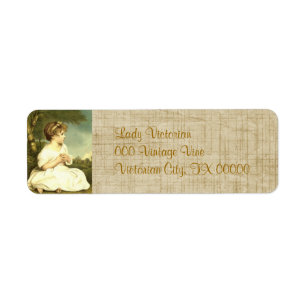 Étiquette Victorian Lady Garden Retourner l'adresse Étiquett