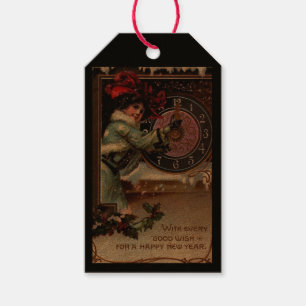 Étiquette victorienne de cadeau de bonne année de