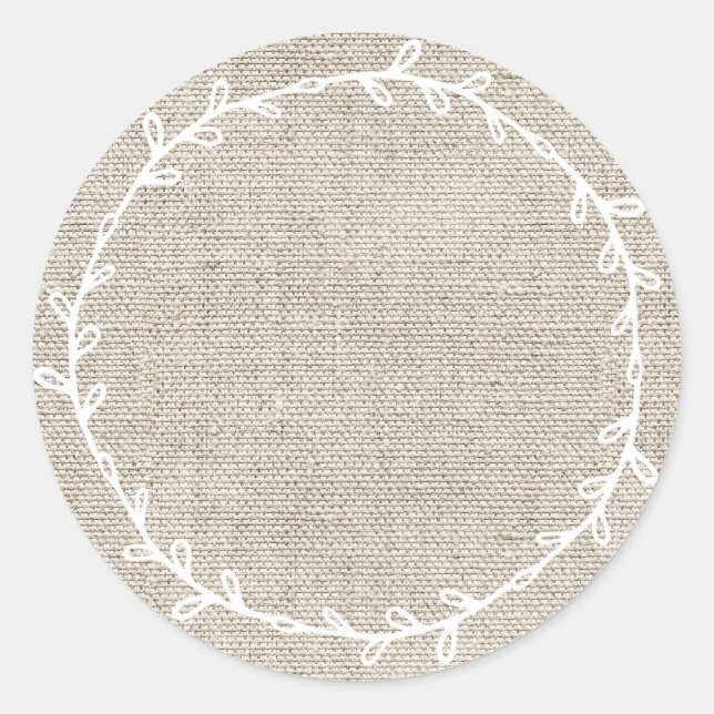 Étiquette vierge écrite en beige rustique en toile (Devant)