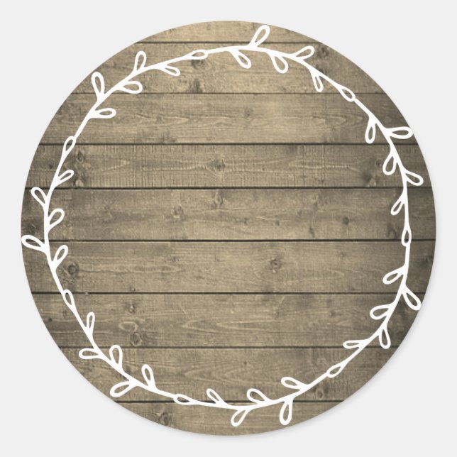 Étiquette vierge en bois rustique fait main (Devant)