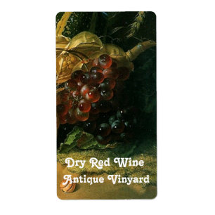 ÉTIQUETTE VIEUX CÉRÉBRAGE RÉCOLTE ET RAISINS ROUGES