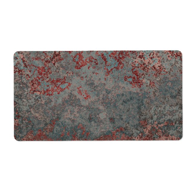 Étiquette Vieux métal rouillé Texté (Devant)