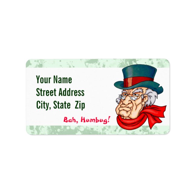 Étiquette Vieux Scrooge (Devant)