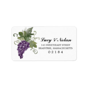 Étiquette Vignoble aquarelle   Adresse postale