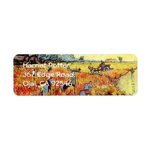 Étiquette Vignoble rouge Van Gogh Art (Devant)
