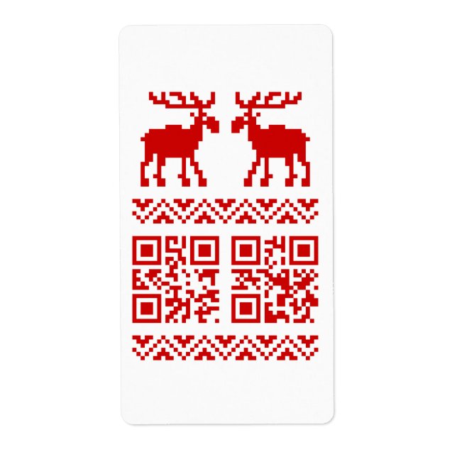 Étiquette Vilain Sweater QR Code Bonne année! (Devant)