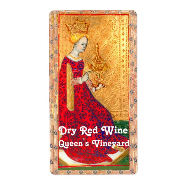 ÉTIQUETTE VIN DE LA REINE / TAROTS DE RENAISSANCE ANTIQUE (Devant)
