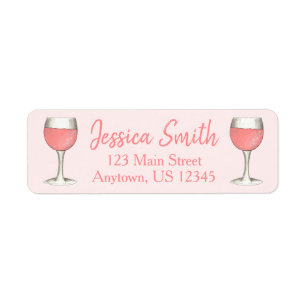 Étiquette Vin Rosé Verre rose Blush Zinfandel Personnalisé