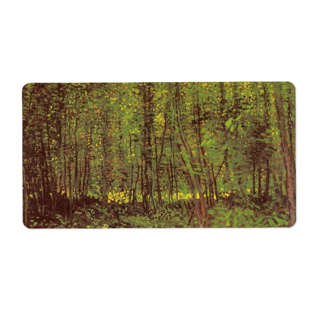 Étiquette Vincent van Gogh - Arbres et sous-bois (Devant)