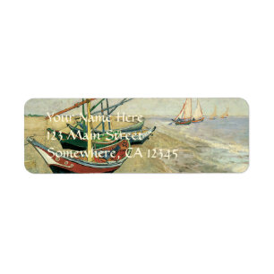 Étiquette Vincent van Gogh - Bateaux de pêche sur la plage