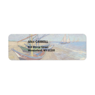 Étiquette Vincent van Gogh - Bateaux de pêche sur la plage