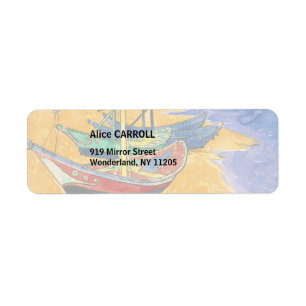 Étiquette Vincent van Gogh - Bateaux de pêche sur la plage