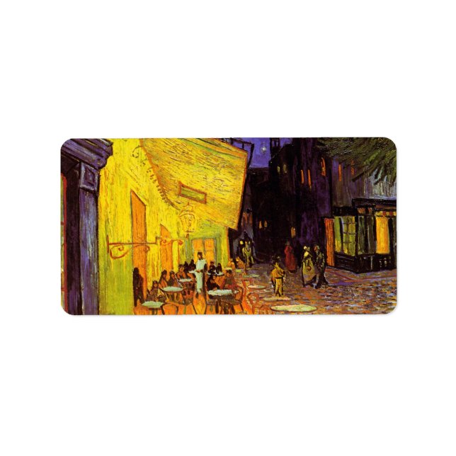 Étiquette Vincent Van Gogh Café Terrasse Au Night Fine Art (Devant)