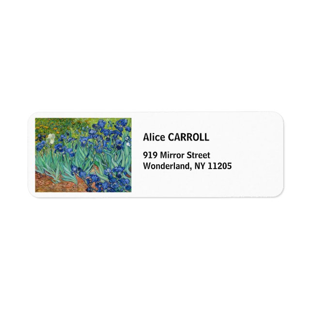 Étiquette Vincent Van Gogh - Irises (Devant)