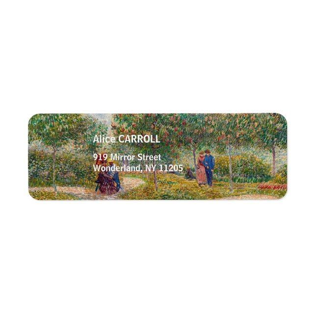Étiquette Vincent van Gogh - Jardin à Montmarte avec les ama (Devant)