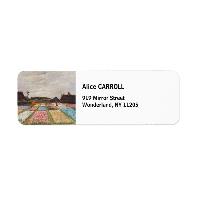 Étiquette Vincent van Gogh - Lits à fleurs en Hollande (Devant)
