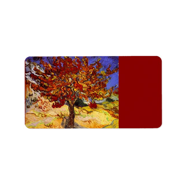 Étiquette Vincent Van Gogh Mulberry Tree Fine Art Painting (Devant)