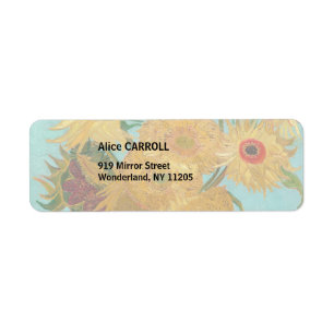 Étiquette Vincent Van Gogh - Vase avec douze tournesols