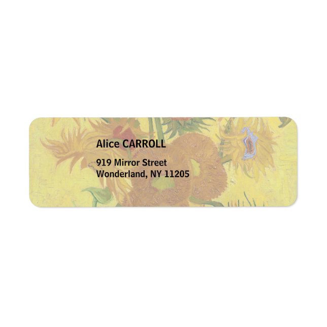 Étiquette Vincent van Gogh - Vase avec quinze tournesols (Devant)